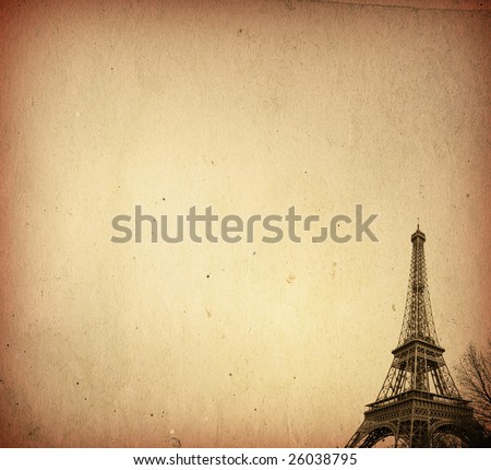  Picture  Eiffel Tower on The Eiffel Tower Old Paper Textures Stock Photo 26038795