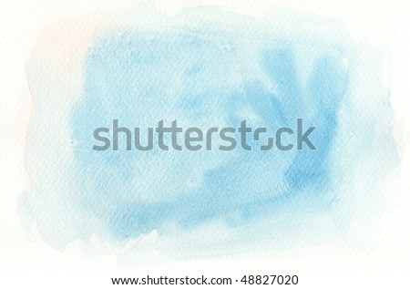 blue texture watercolor background painting -  with space for your design