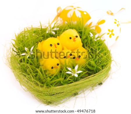 easter chick - painted Easter eggs isolated for easter design