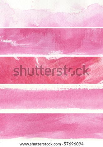 great watercolor background banners - watercolor paints on a rough texture paper