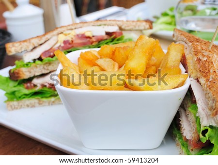 Sandwich and French fries