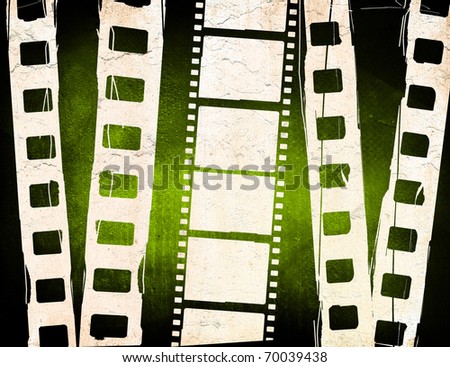 green  film strip for textures and backgrounds frame
