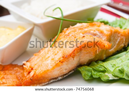 A seafood salad with smoked salmon