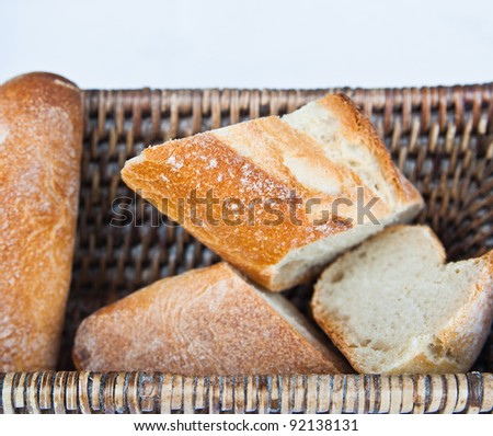 bread in basket - little roll breads in basket on table