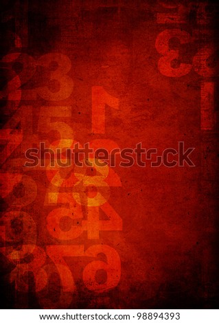 retro style numbers-background in grunge style