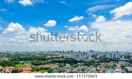 Range Landscape of city view with beautiful blue sky in a find weather day