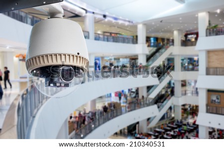 CCTV or surveillance Camera Operating inside department store