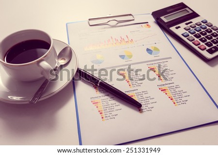 Pen and report paper, business conceptual