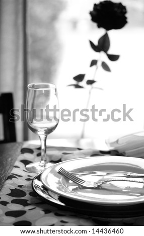 A formal table set for dinner