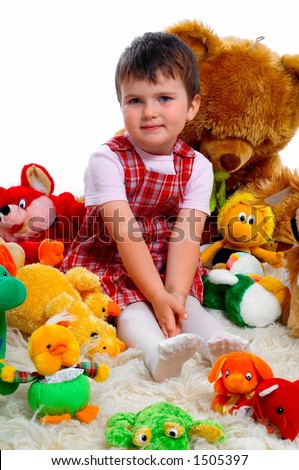 little girl with plush - bear