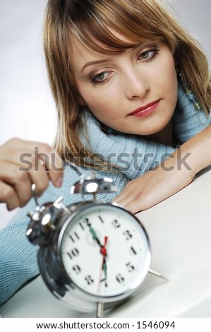 woman with clock