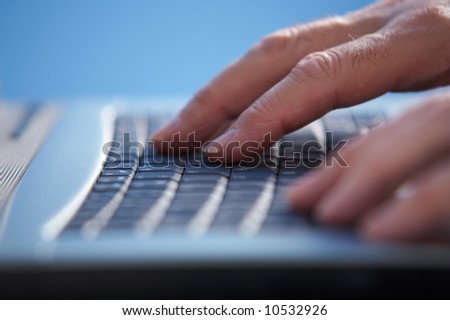 hand on keyboard