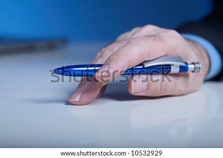 businessman\'s hand  with pan