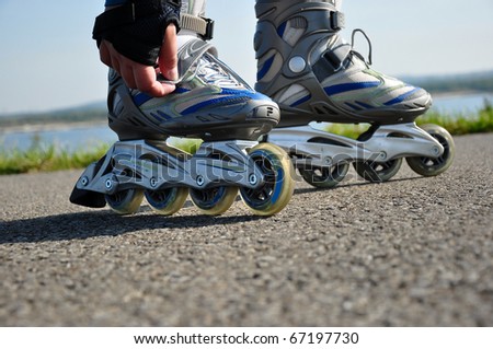 Photo of inline skates made outside during ride.