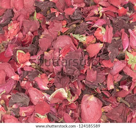 Dried rose petal pot-pourri
