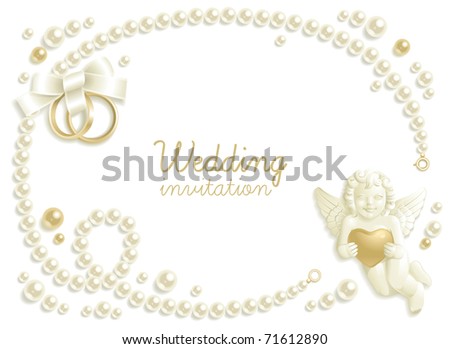stock vector Wedding background with jewels composing a frame for your 