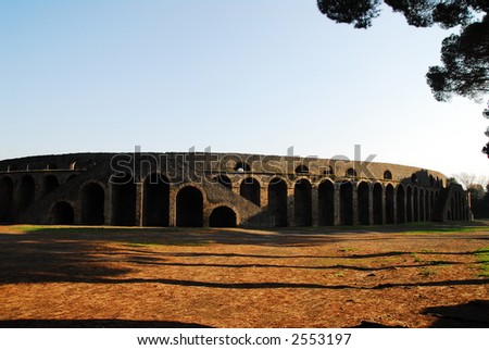 stock photo : Amphitheatre in Pompeii, Italy