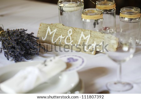 The Groom's and the Bride's places at the wedding table