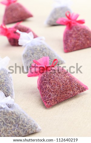 Lavender seeds in small bags