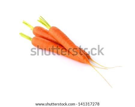 Carrots, isolated vegetable on white background.