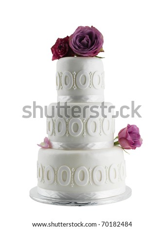 Wedding Cake Isolated On White Background With Clipping Path