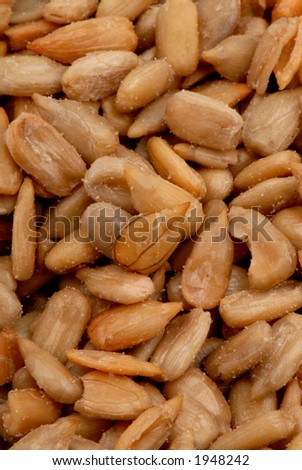 Macro photo of salted sunflower seeds