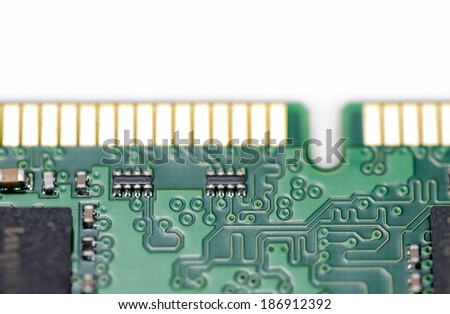 Memory Board of Personal Computer. Electronic Components.