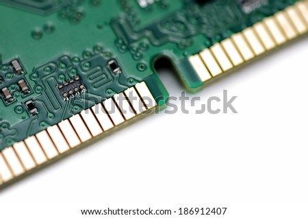 Memory Board of Personal Computer. Electronic Components.