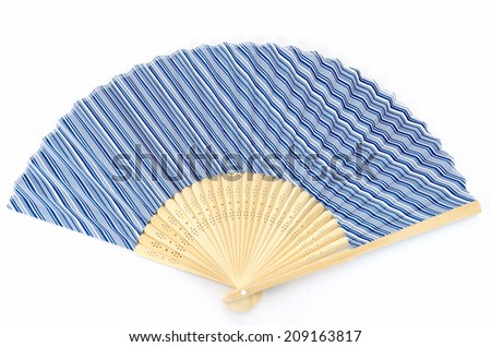 The Japanese folding fan on white background.