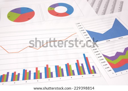 Business performance analysis. Several kinds of business graphs.