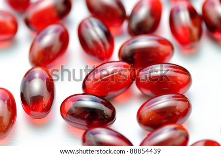 Dietary Supplements. The close-up of a supplement. (Beta-carotene)