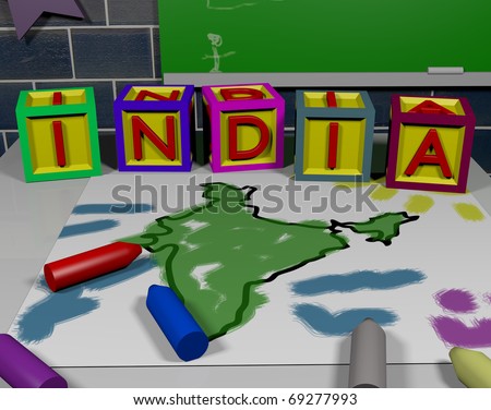 India illustration/Digitally rendered scene