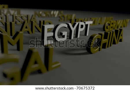 Egypt typography/Digitally rendered scene