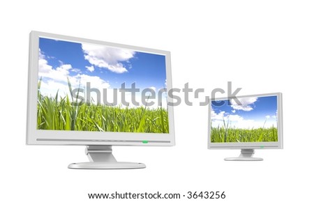 Two desktop with nature wallpaper