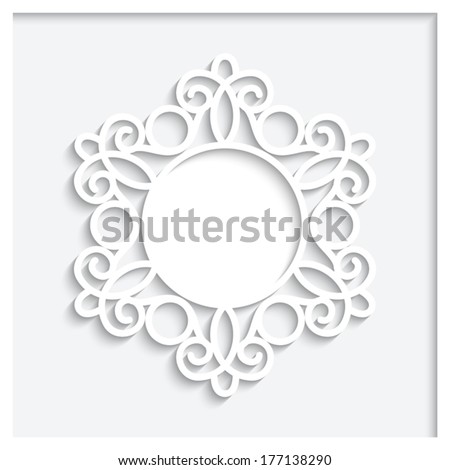 Abstract paper frame with shadow vector round vignette ornamental label on white background eps10 Abstract paper frame with shadow vector round vignette ornamental label on white background eps10
