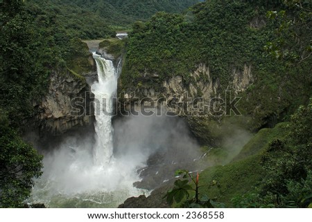 the biggest waterfall in ecuador. san-rafael