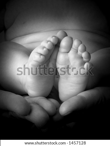 Holding Hands Baby. stock photo : woman holding