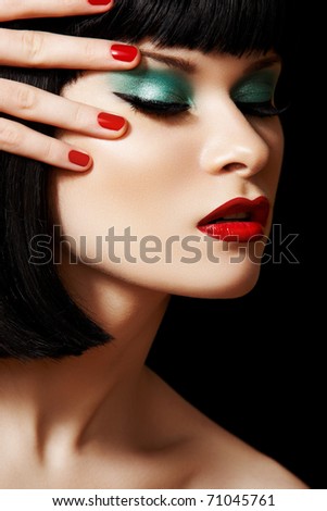 Lifestyle Stock-photo-close-up-portrait-of-sexy-european-young-woman-model-with-retro-glamour-make-up-and-red-bright-71045761