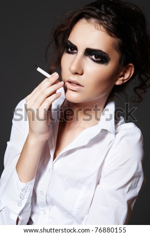 smoking makeup. Dark rock make-up