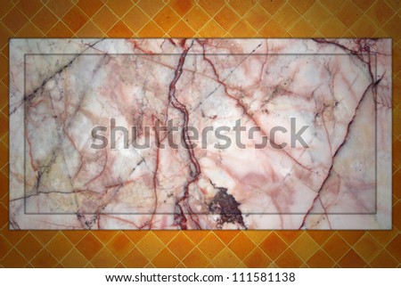 Marble fame on wall background texture