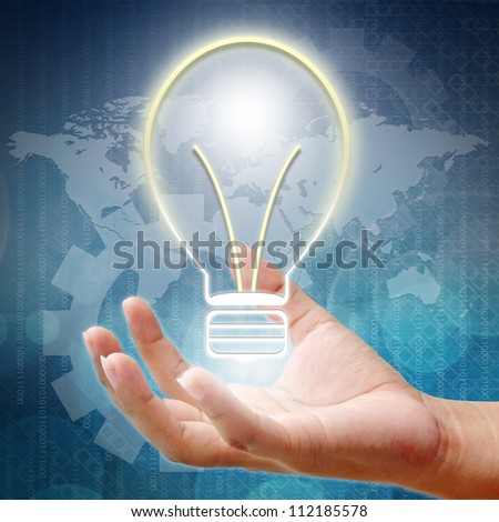 Light bulb in hand,Business concept