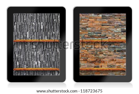 Empty  book Shelf background for ebook in tablet pc