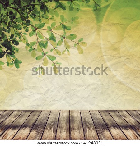Empty wood and abstract background over beautiful bokeh