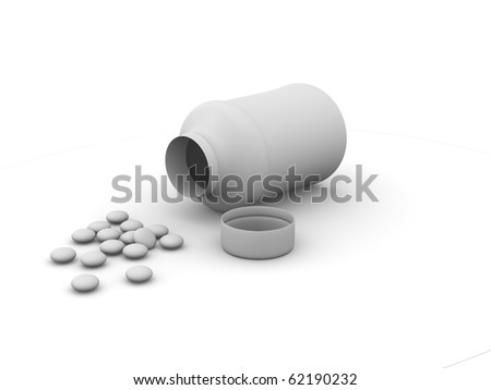 rendered, isolated object pills