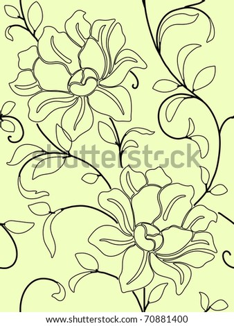 wallpaper seams. stock vector : Seamless wallpaper a seam with flower and leaves eps10