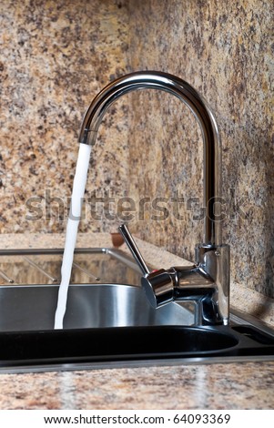 Kitchen sink with granite worktop