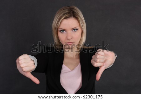 Business woman showing a gesture, \