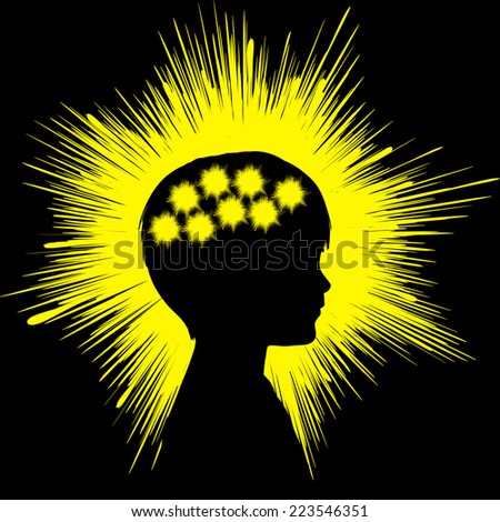 Epilepsy Concept sign. Symbol of epileptic seizure caused by abnormal electrical activity in the brain