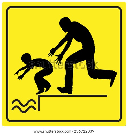 Protect your Child. Watch your child by the water, it is dangerous to leave him or her unattended