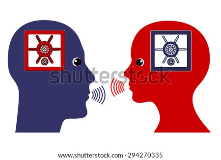 Secret Talks. Concept sign of couple who tell their thoughts in confidence